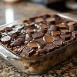 peanut butter cup dump cake recipe fresh from oven