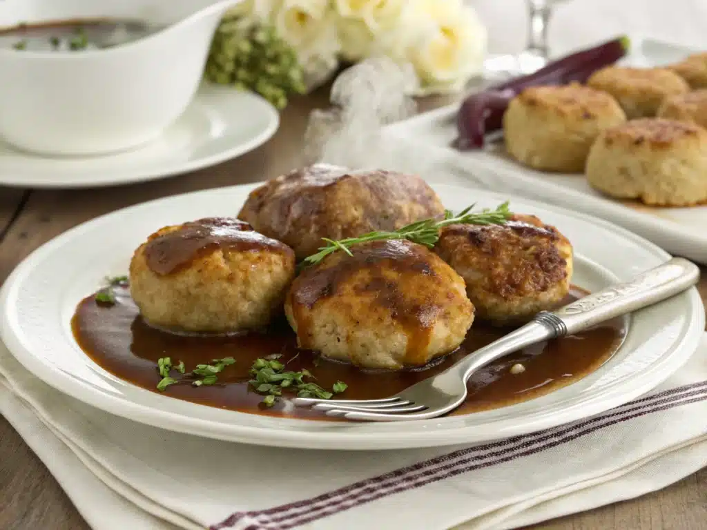Aussie Rissoles with Gravy