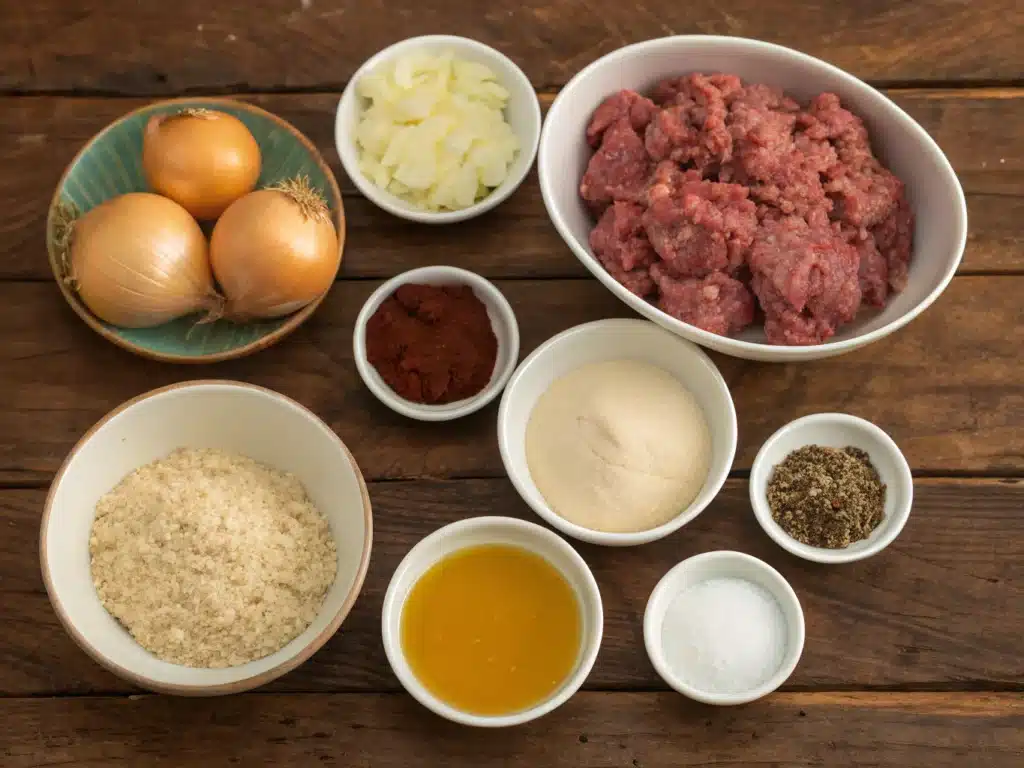 Aussie Rissoles with Gravy ingredients