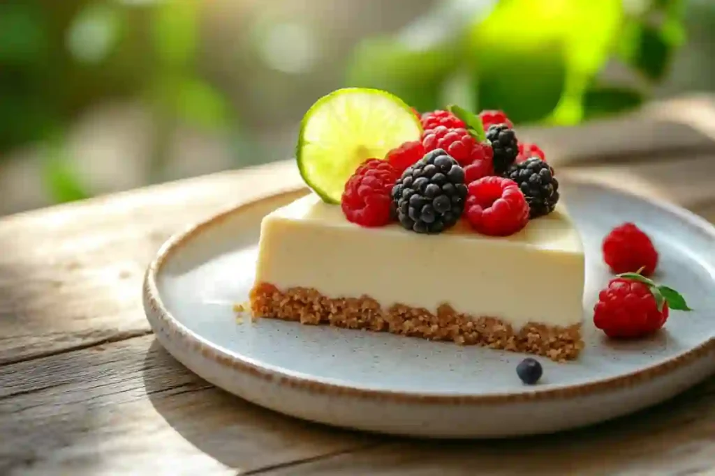 cashew cake islands dessert on ceramic plate