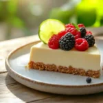 cashew cake islands dessert on ceramic plate