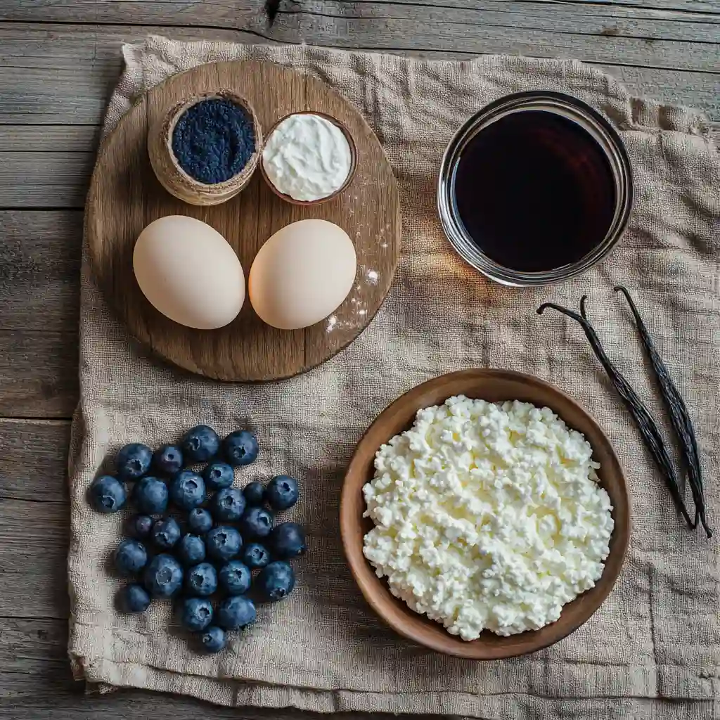 ingredients for blueberry cottage cheese cloud bread