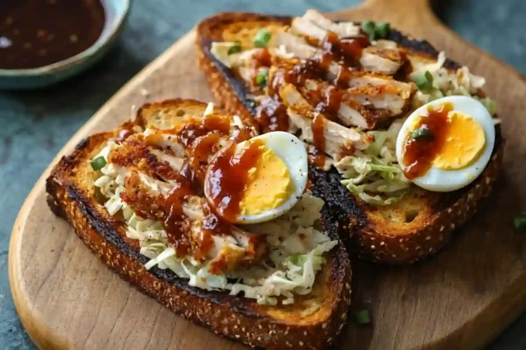 dressing toast bulldog with toppings
