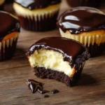 Easy Boston cream pie cupcakes with cake mix on display