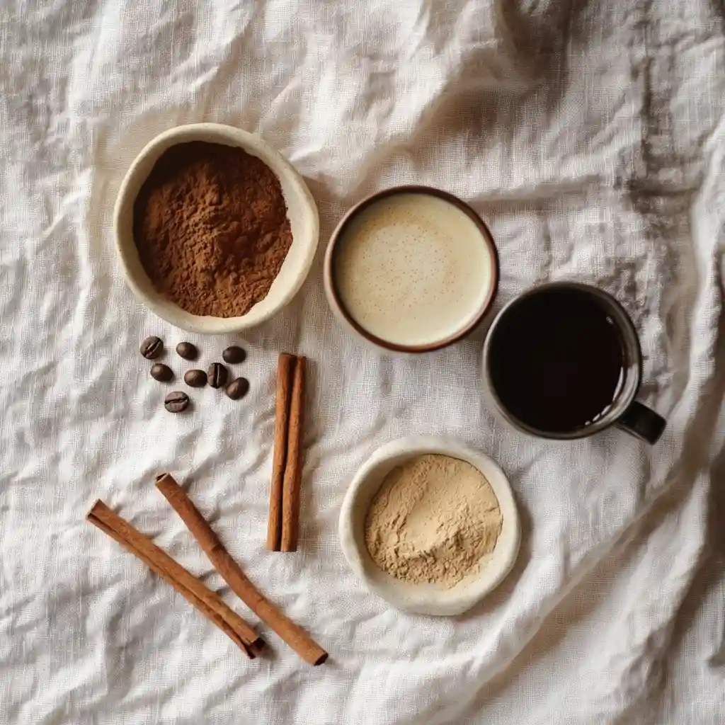 protein coffee recipe ingredients layout