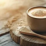 protein coffee recipe in ceramic mug