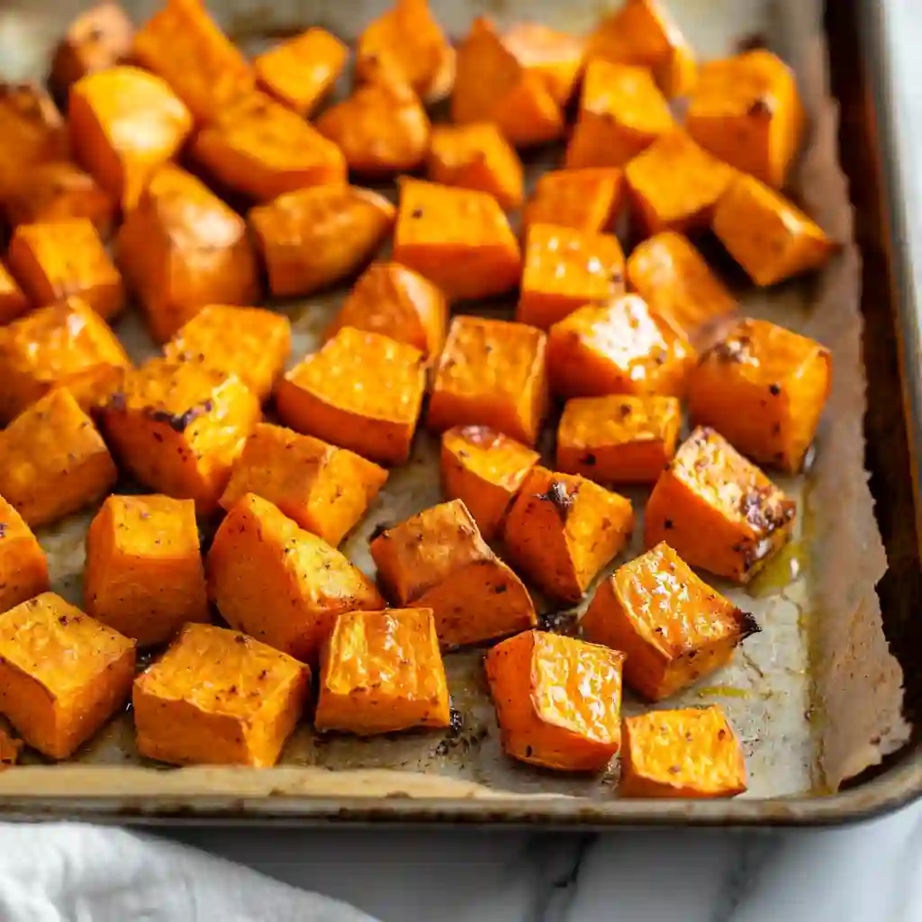 roasted sweet potatoes for ground beef bowl