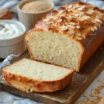 Zero carb yogurt bread sliced fresh with yogurt and almond flour