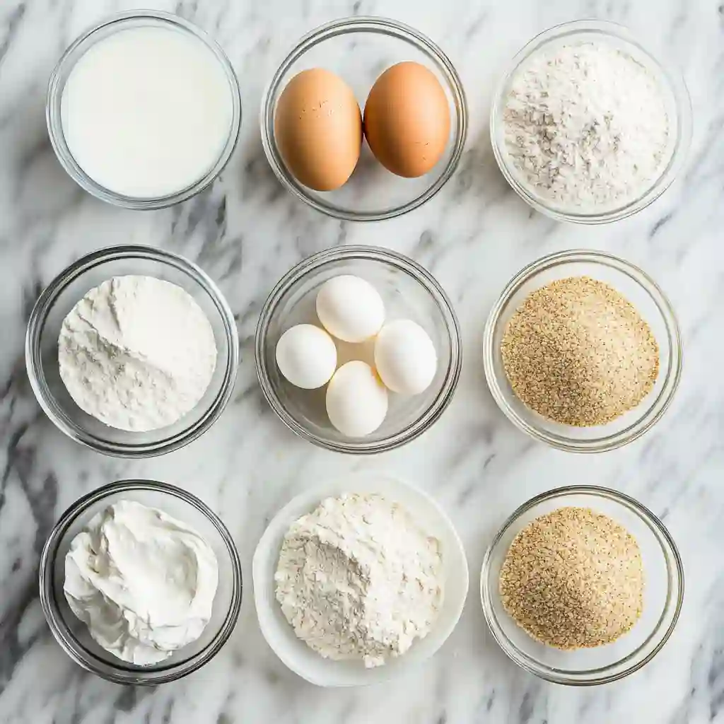 Ingredients for zero carb yogurt bread