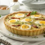 savory french tart with eggs