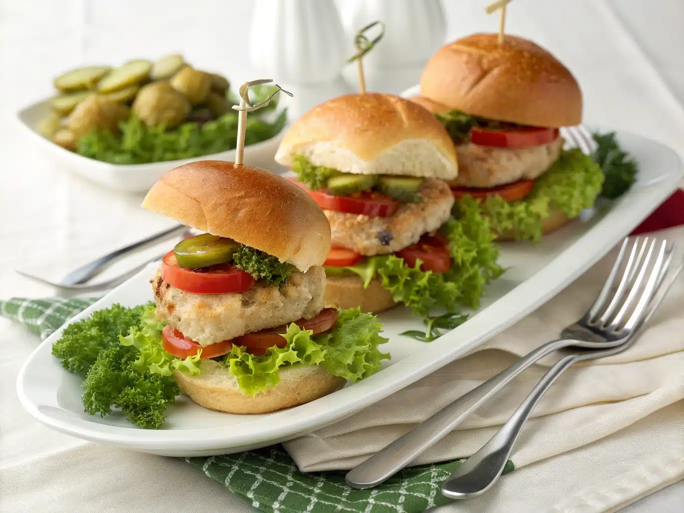 Delicious Turkey Sliders on a wooden platter